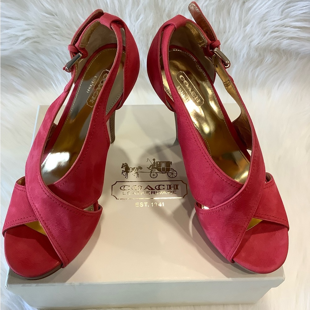 NWB 👠Coach Adelle Blossom Nubuck Suede Leather - Picture 11 of 13